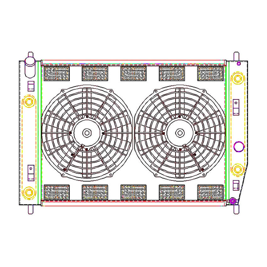 GRIFFIN Radiator, 2005-2013 Corvette C6 Z06 6th Gen Corvette Manual Transmission WITH TOC AND EOC w/FANS