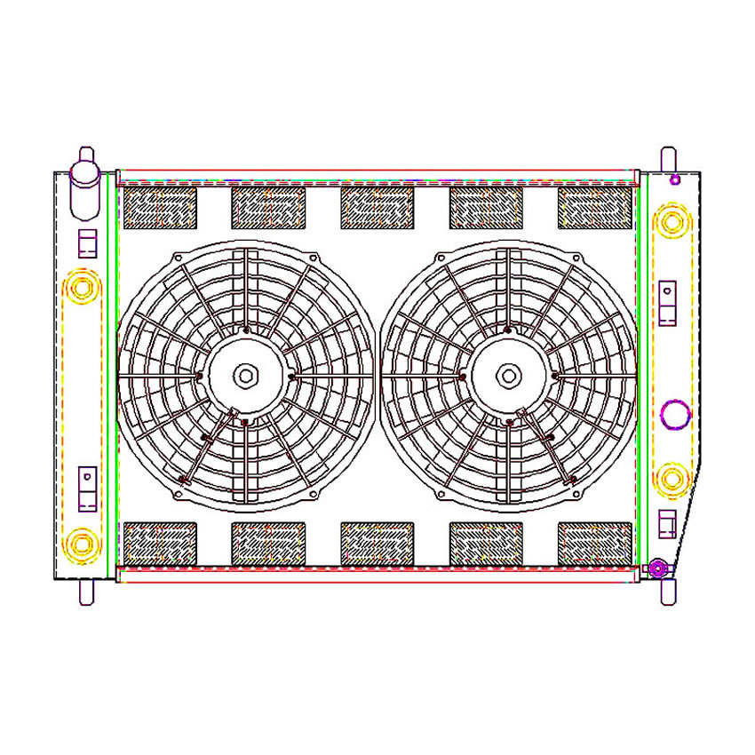 GRIFFIN Radiator, 2005-2013 Corvette C6 Z06 6th Gen Corvette Manual Transmission WITH TOC AND EOC w/FANS