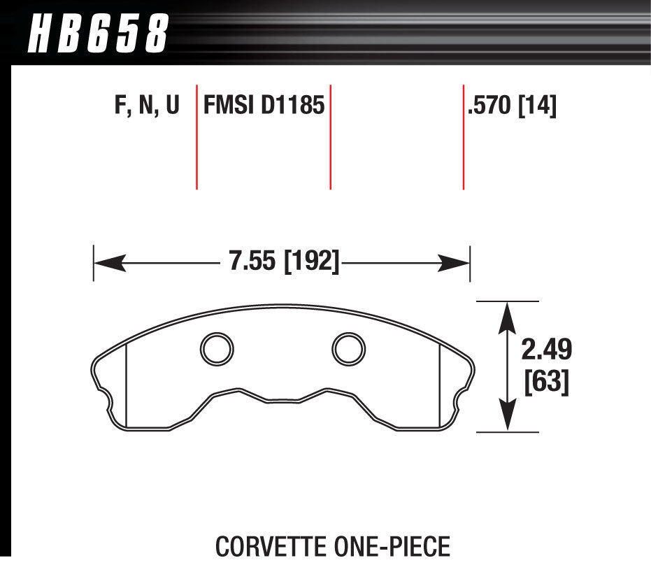 HAWK BRAKE Performance Street Brake Pads (4) HB658Z570