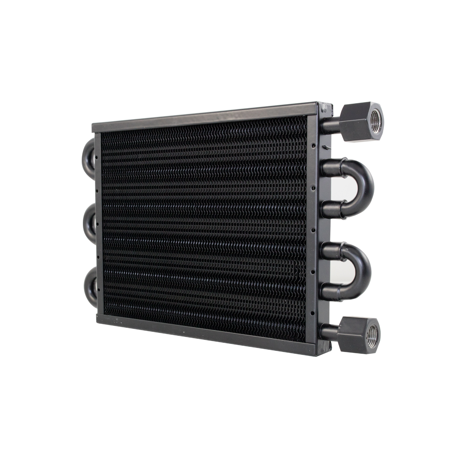 Universal 7 1/2" x 12 3/4" Aluminum Tube & Fin Style Transmission Oil Cooler wth Female Thread Fitting