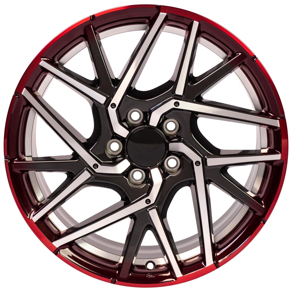 18" Wheel fits Honda Civic HD06 Gunmetal Mach'd w/Red Gradient 18x8 Hollander 64107