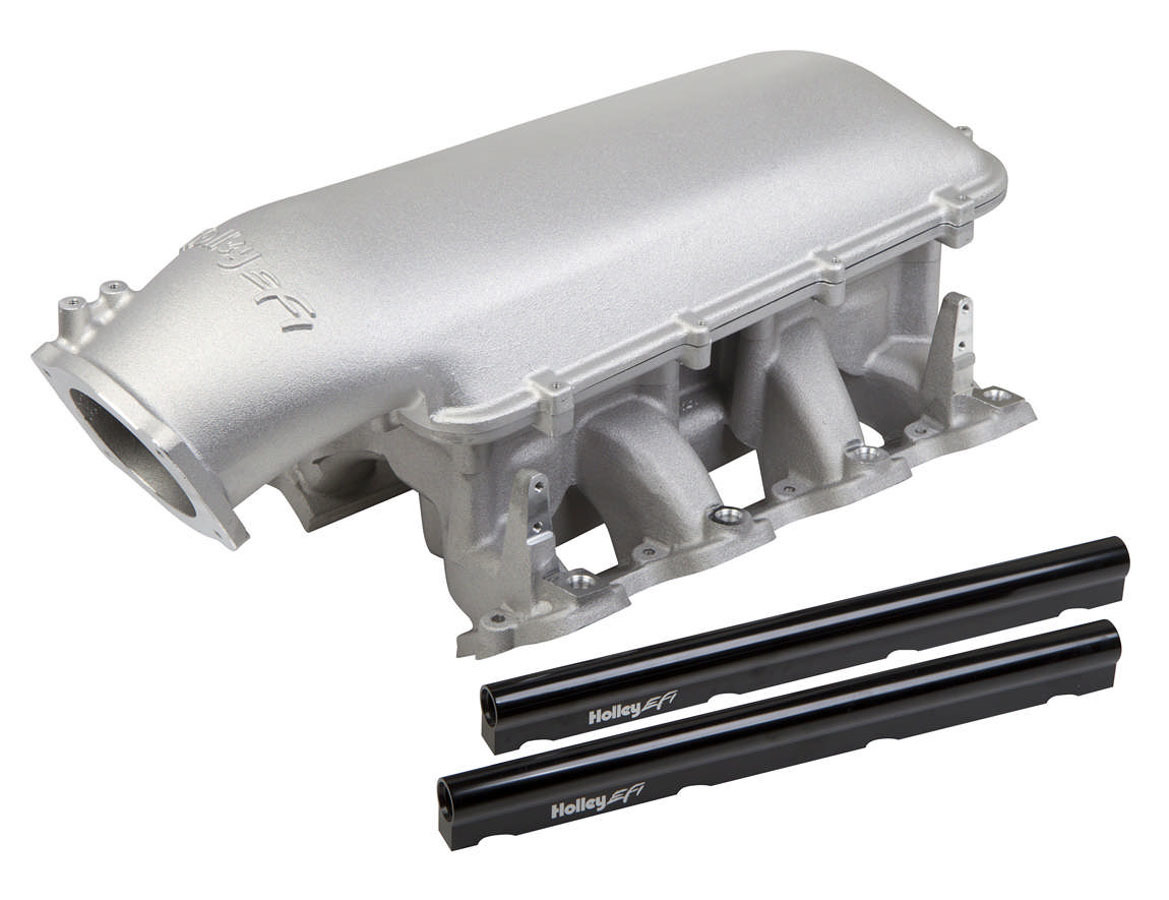 Holley 92 mm Throttle Body Flange Intake Manifold - LS Mid-Rise EFI - Aluminum