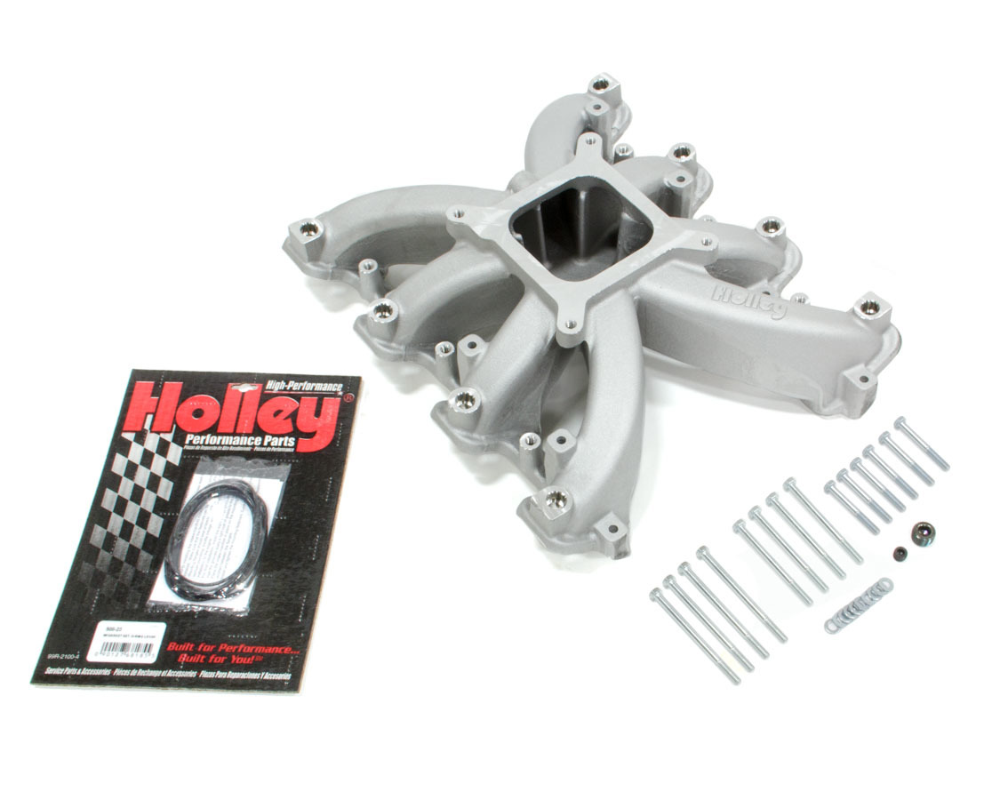 Holley Square Bore Intake Manifold - LS Mid-Rise EFI - Aluminum