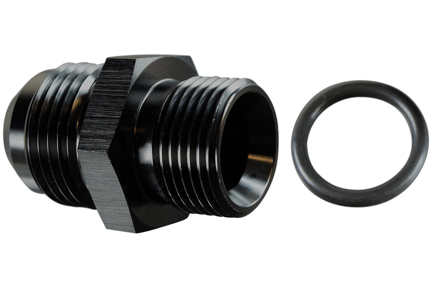 ICT BILLET Fitting, Adapter, 20 mm x 1.5 Male O-Ring to 10 AN Male, Aluminum, Bl