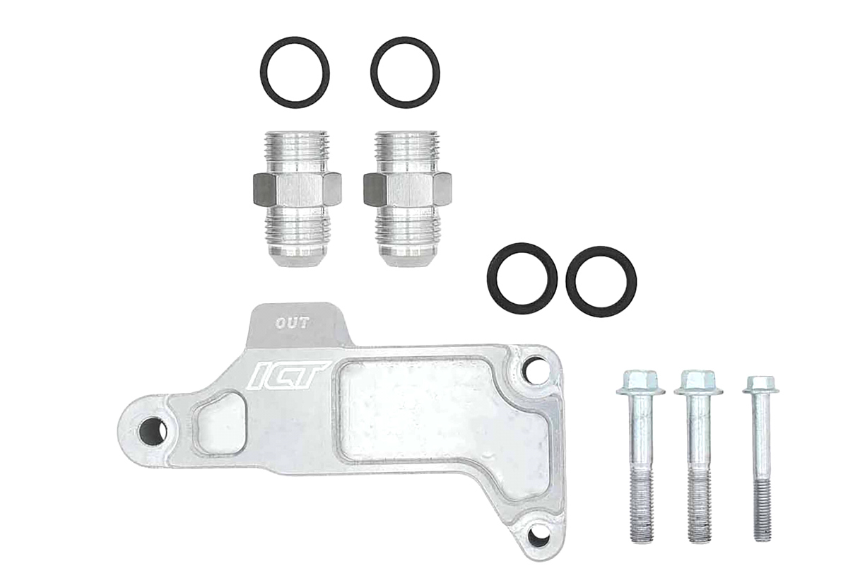 Ict Billet Bypass Oil Filter Adapter - GM LS-Series - Aluminum