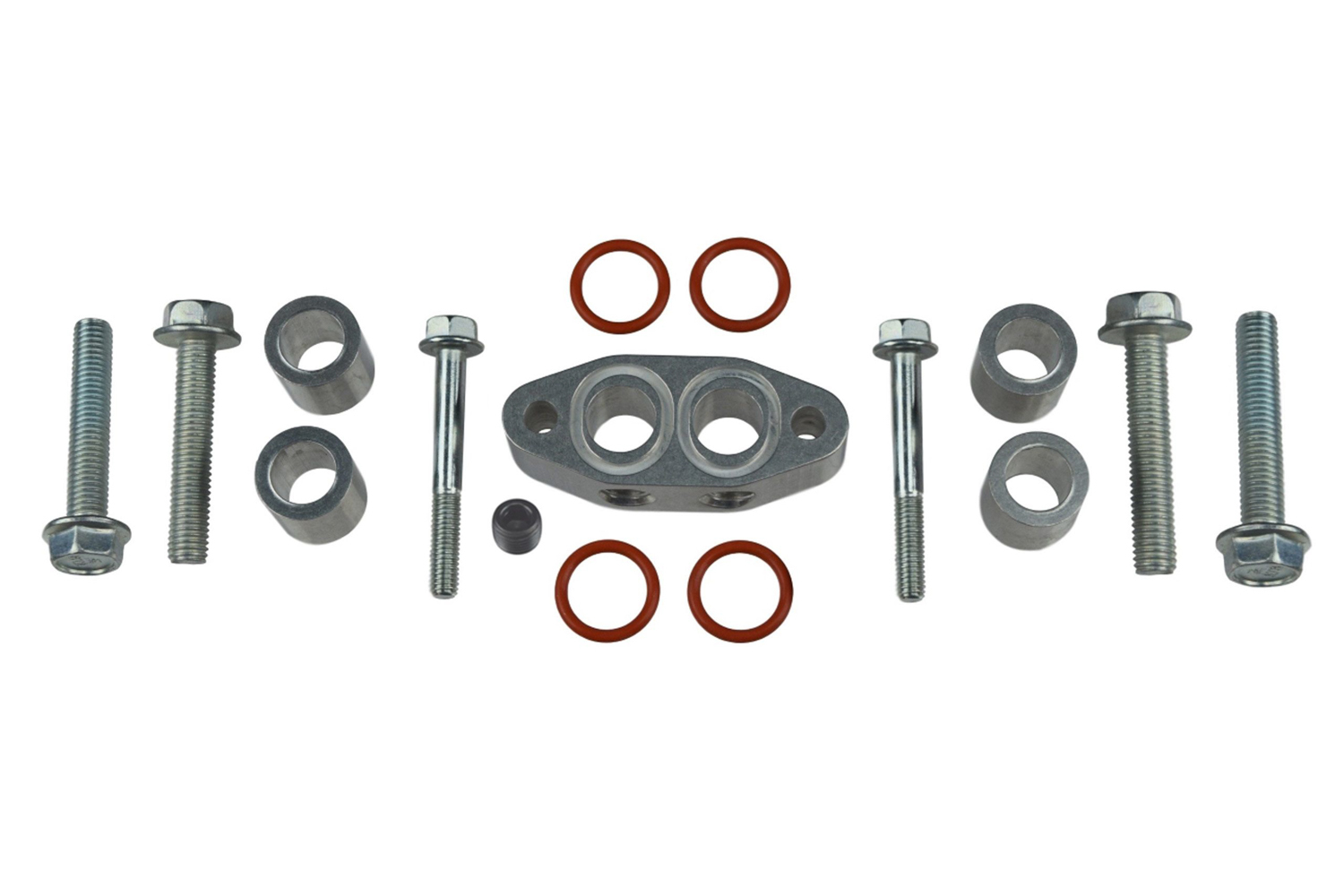ICT BILLET Turbo Oil Feed Adapter, 1/8 in NPT Female Ports, 3/4 in Thick, Hardwa