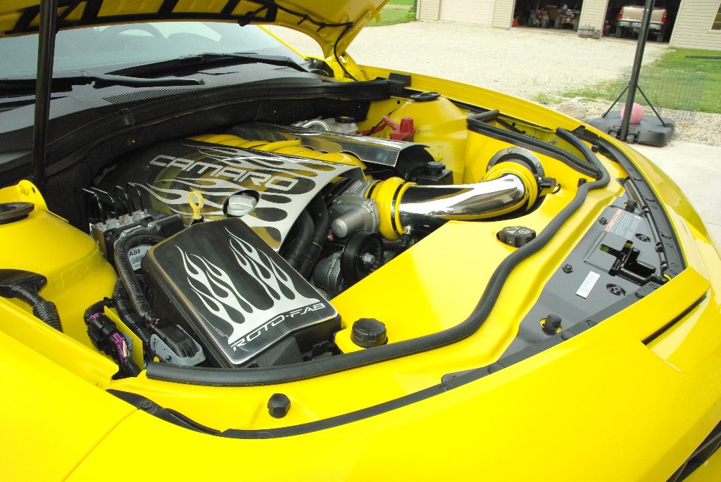 2010-14 Camaro V6 Aluminum Radiator Cover Custom Painted
