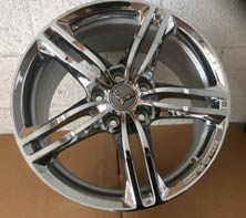 2014-19 Chrome GM Wheel Package. Shown with Optional GM Flag Center Caps, Fits all Base 2005-19 Corvettes, 18x8.5, 19x10