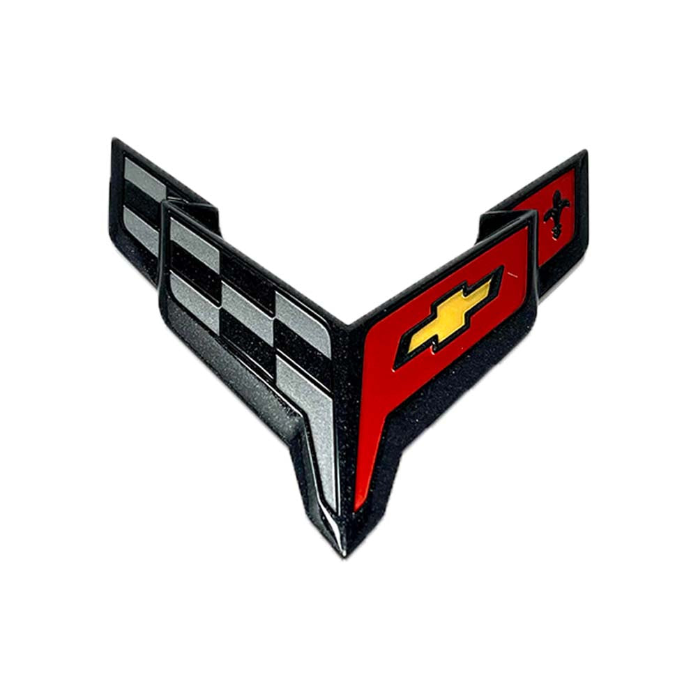 Corvette GM Crossed Flags Emblem, Carbon Flash, C8 Stingray, Z51