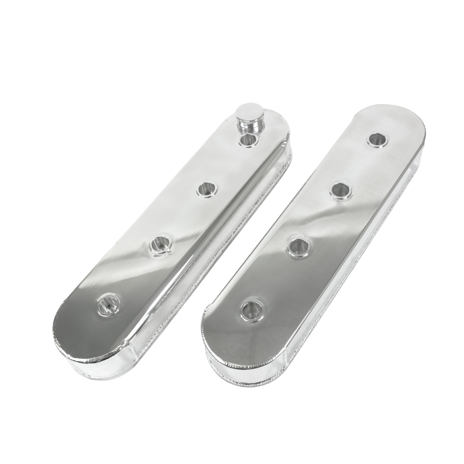 GM LSX V8 (4.8L-7.0L) Clear Anodized Fabricated Aluminum Valve Covers without Coil Bracket Mounts