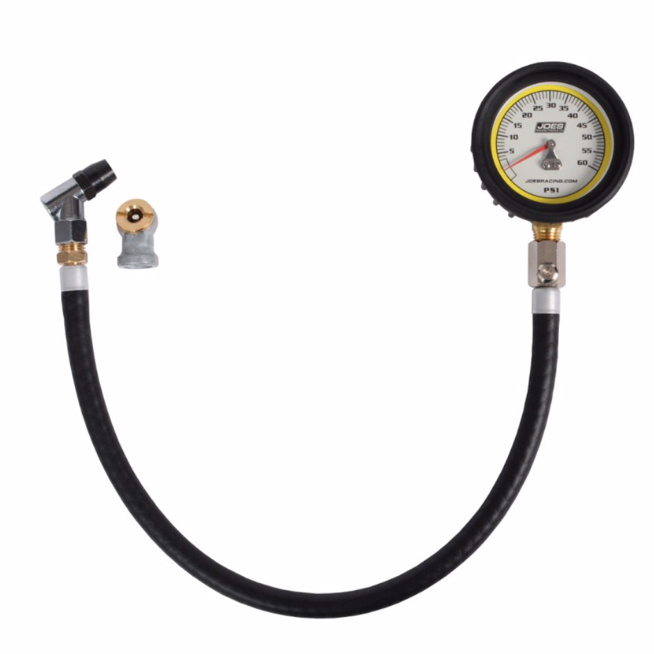 Tire Pressure Gauge, Pro Tire, Glow in the Dark, 0-60 psi, Analog, 2-1/2 in Diameter, White Face, 1 lb Increments, Pressure Hold