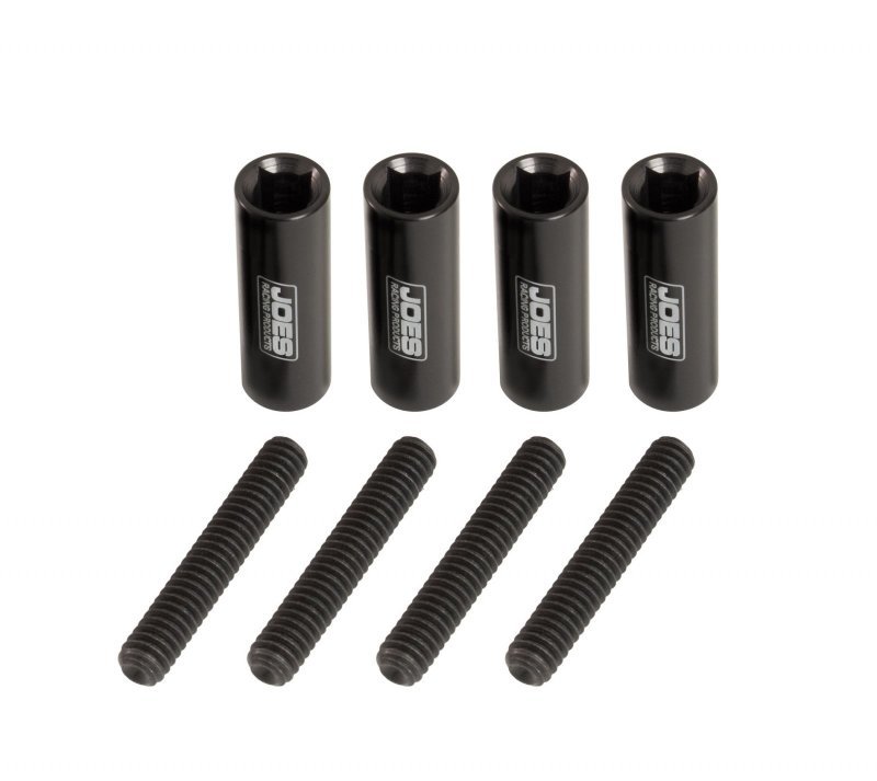 Valve Cover Fastener, Stud, 1/4-20 in Thread, 1.500 in Long, Nuts Included, Aluminum, Black Anodize, Set of 4