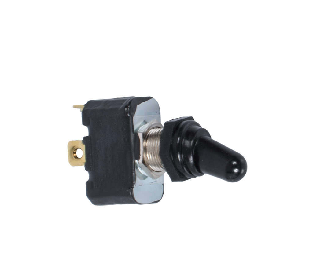 Toggle Switch, On / Off, Momentary, Double Pole, Weatherproof Cover, 40 amp, 12V, Rubber Boot, Each