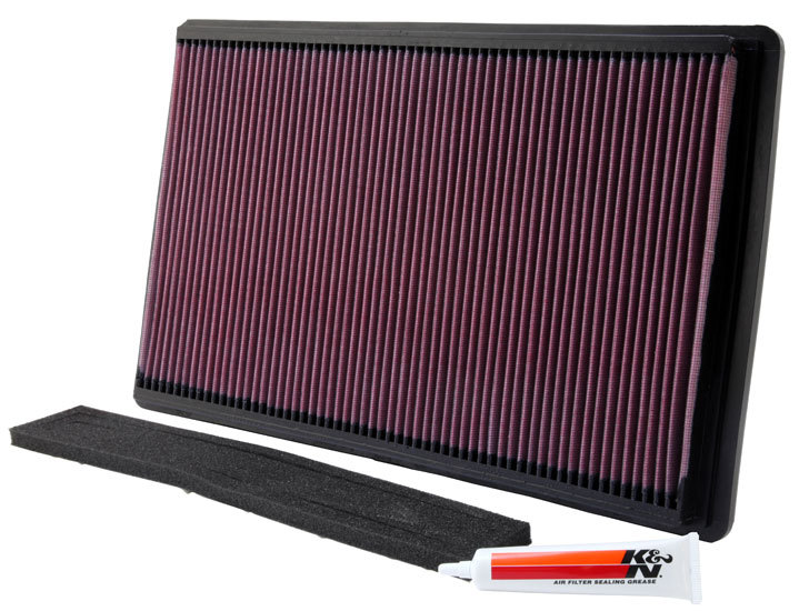K & N Air Filter Element, Panel, 17-9/16 x 10-5/8 in, 1-1/16" Tall, Reusable Cotton, Chevy Corvette 1990-96/Pontiac