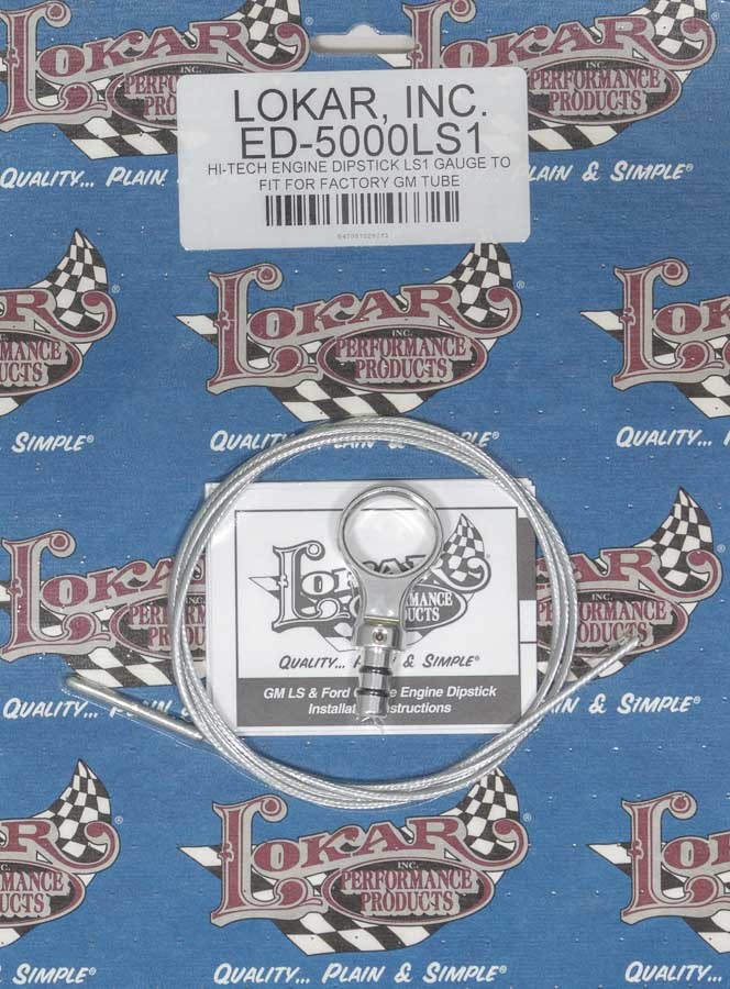 LOKAR Braided Stainless Engine Oil Dipstick - GM LS-Series - Aluminum