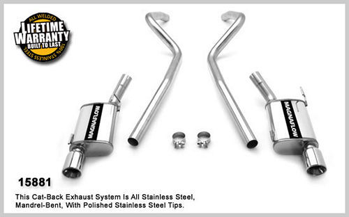 Magnaflow Exhaust System, Street Series, Cat-Back, 2-1/2" Dia. 4" Tips, Stainless, Natural, Ford Modular, Ford Mustang 2