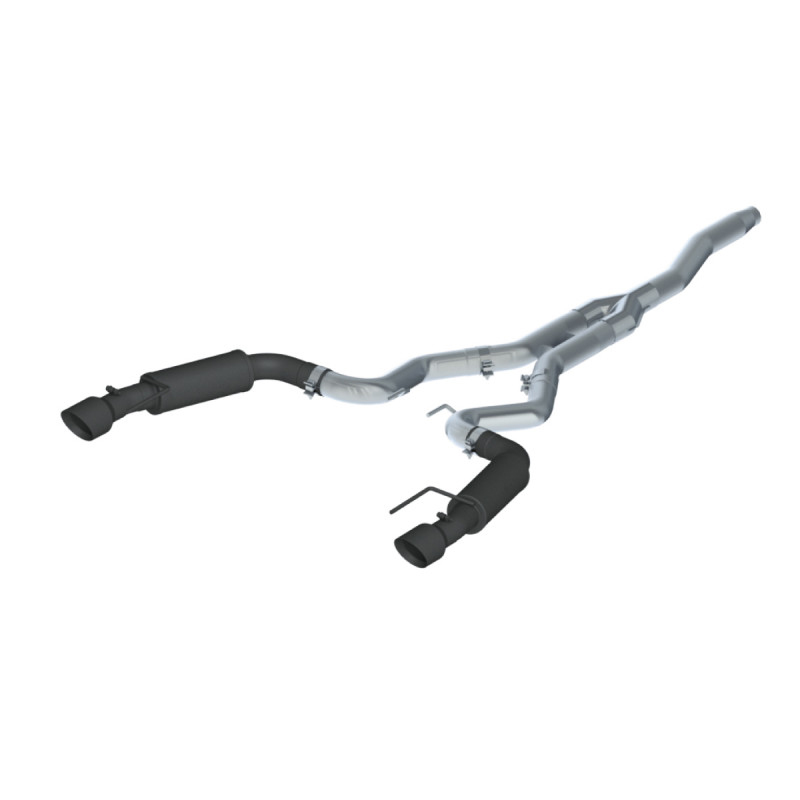 MBRP, INC Exhaust System, Black Series, Cat-Back, 3" Dia. Stainless Tip, Steel, Black Powder Coat, Ford EcoBoost 4-Cylin