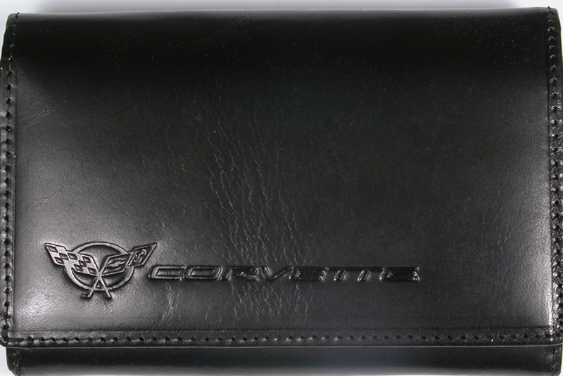 C5 Corvette Black Italian Leather Ladies Clutch Style Wallet By MotorHead Products -MH-1587