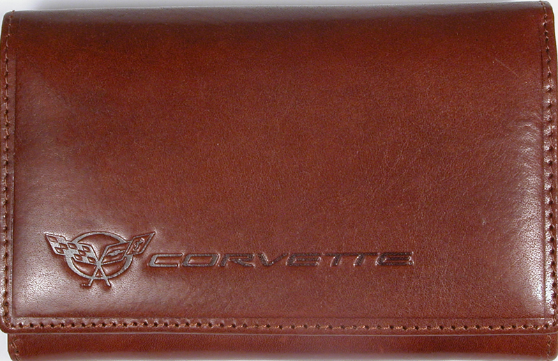 C5 Corvette Brandy Italian Leather Ladies Clutch Style Wallet By MotorHead Products -MH-1590