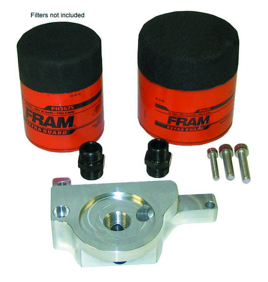 Milodon Bolt-On Oil Filter Adapter - 13/16-16 in Center Thread - Aluminum