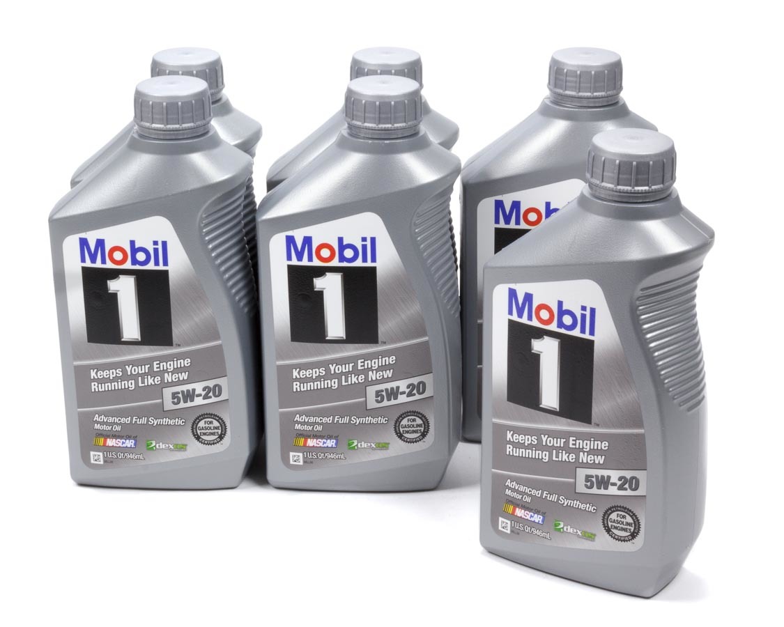 MOBIL 1 Motor Oil 5W20 Synthetic 1 qt Bottle Set of 6