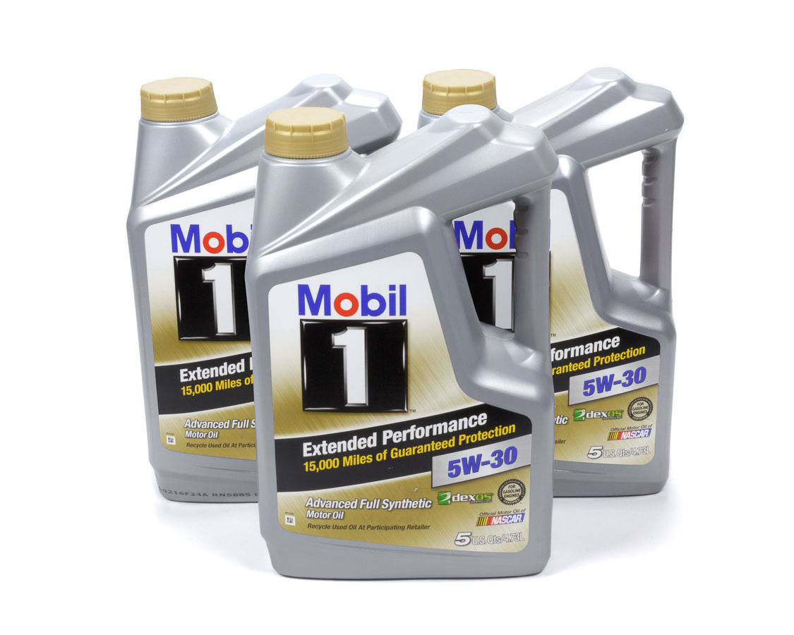 MOBIL 1 Motor Oil Extended Performance 5W30 Synthetic 5 qt Jug Set of 3