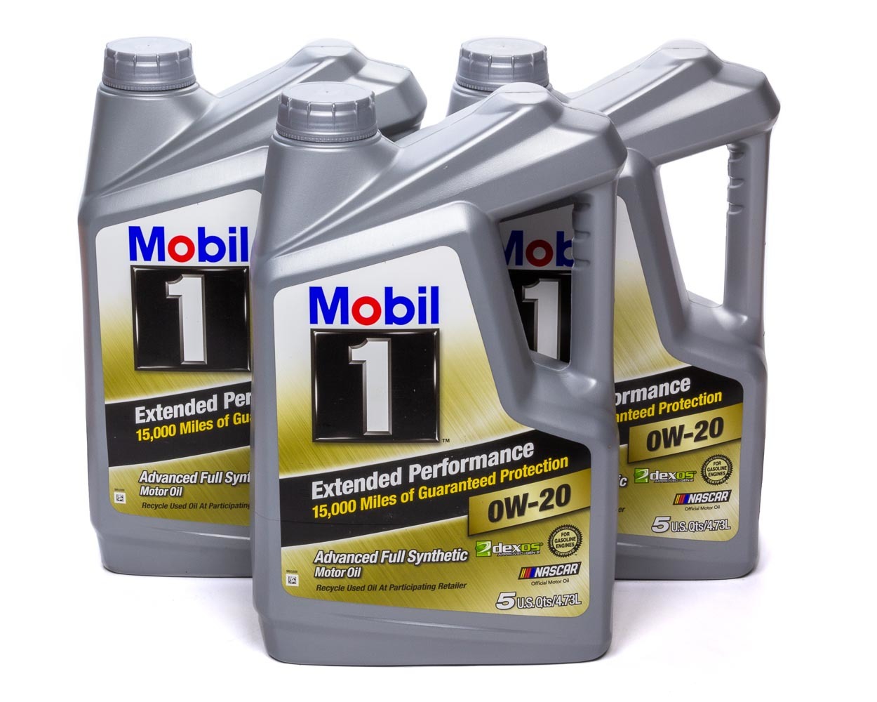 MOBIL 1 Motor Oil Extended Performance 0W20 Synthetic 5 qt Jug Set of 3