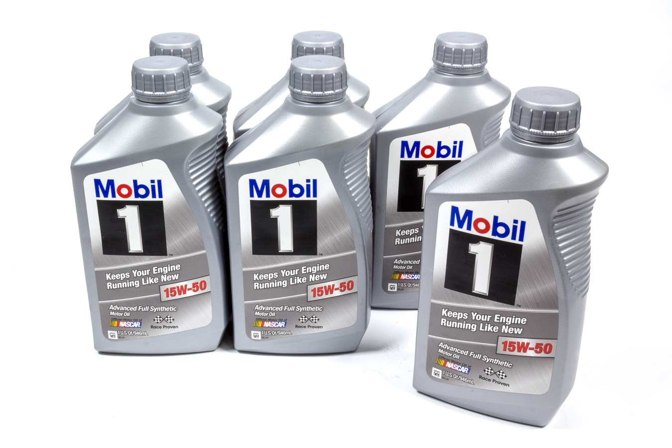 MOBIL 1 Motor Oil 15W50 Synthetic 1 qt Bottle Set of 6