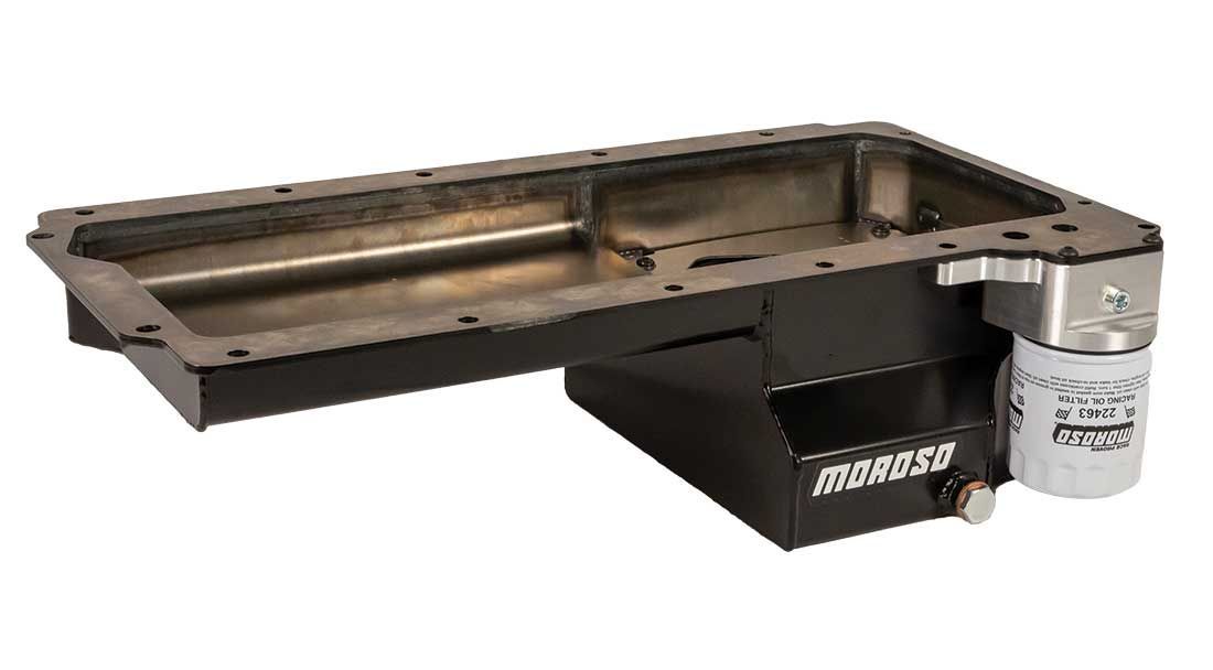 OIL PAN, GM LS, EARLY F-BODY, REAR SUMP, ROAD RACE, SPIN-ON OIL FILTER ADAPTER