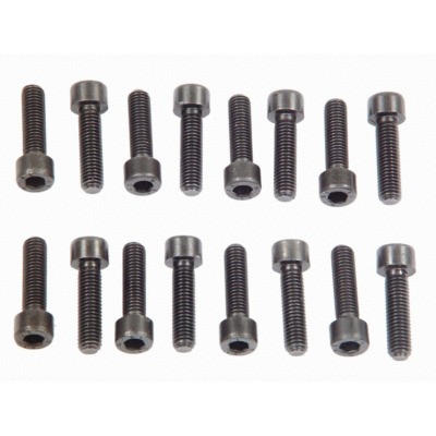 Header Bolt, 8 mm x 1.25 Thread, 1.181 in Long, Hex Head, Chromoly, Black Oxide, GM LS-Series / Ford Modular / Mopar Gen III Hem