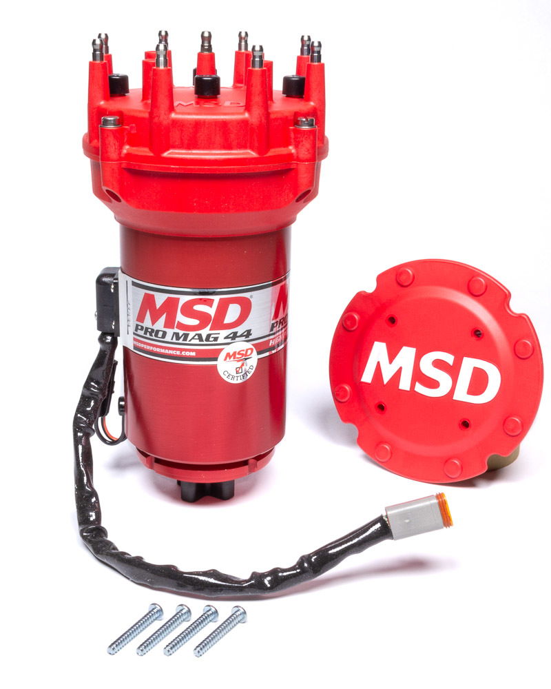 MSD IGNITION Ignition Magneto, Pro Mag 44, Magnetic Pickup, 26 Degree Spark Duration, 50000V, HEI Style Terminal, Red, Coun