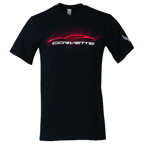 C7 Corvette Stingray Gesture Mist Logo T-Shirt Corvette Flag Logo on Sleeve