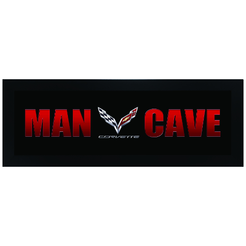 C7 Corvette Stingray "Man Cave" Street Sign Style Print, 13” h x 35” w