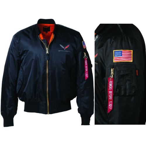 C7 Stingray Corvette Mens C7  Logo FLIGHT JACKET