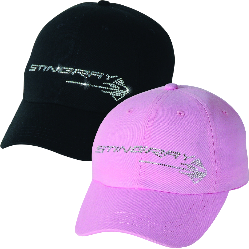 C7 Corvette, Ladies C7 Stingray Logo Rhinestone Hat, Cap, Black or Pink