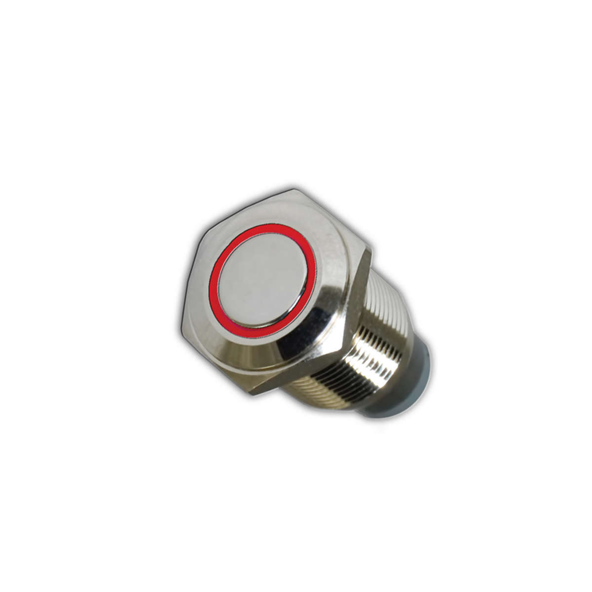 Oracle Push Button Switch,  LED Flush,  Momentary,  Lighted Ring,  3 amp,  12V,  Nickel,  Each