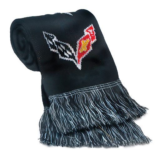 C7 Corvette Scarf with Corvette C7 Flag Logos, Stay Warm in Corvette style