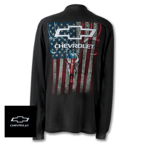 CHEVY, Chevrolet Bowtie on Camo American Flag with Chevrolet Lettering, Hoodie