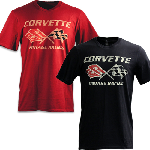 Corvette Vintage Corvette Racing Flag Logo T-Shirt