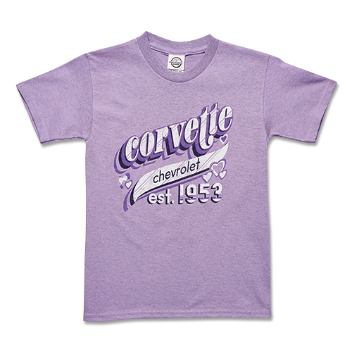 C8 Corvette,  GIRLS CHEVROLET CORVETTE LOVE T-SHIRT