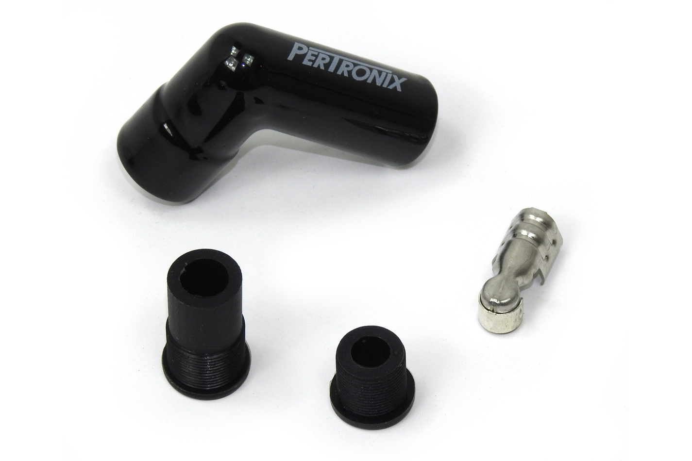 PERTRONIX IGNITION Boot/Terminal Kit, Spark Plug, 8 mm, Ceramic, Black, 90 Degree, Set of 8
