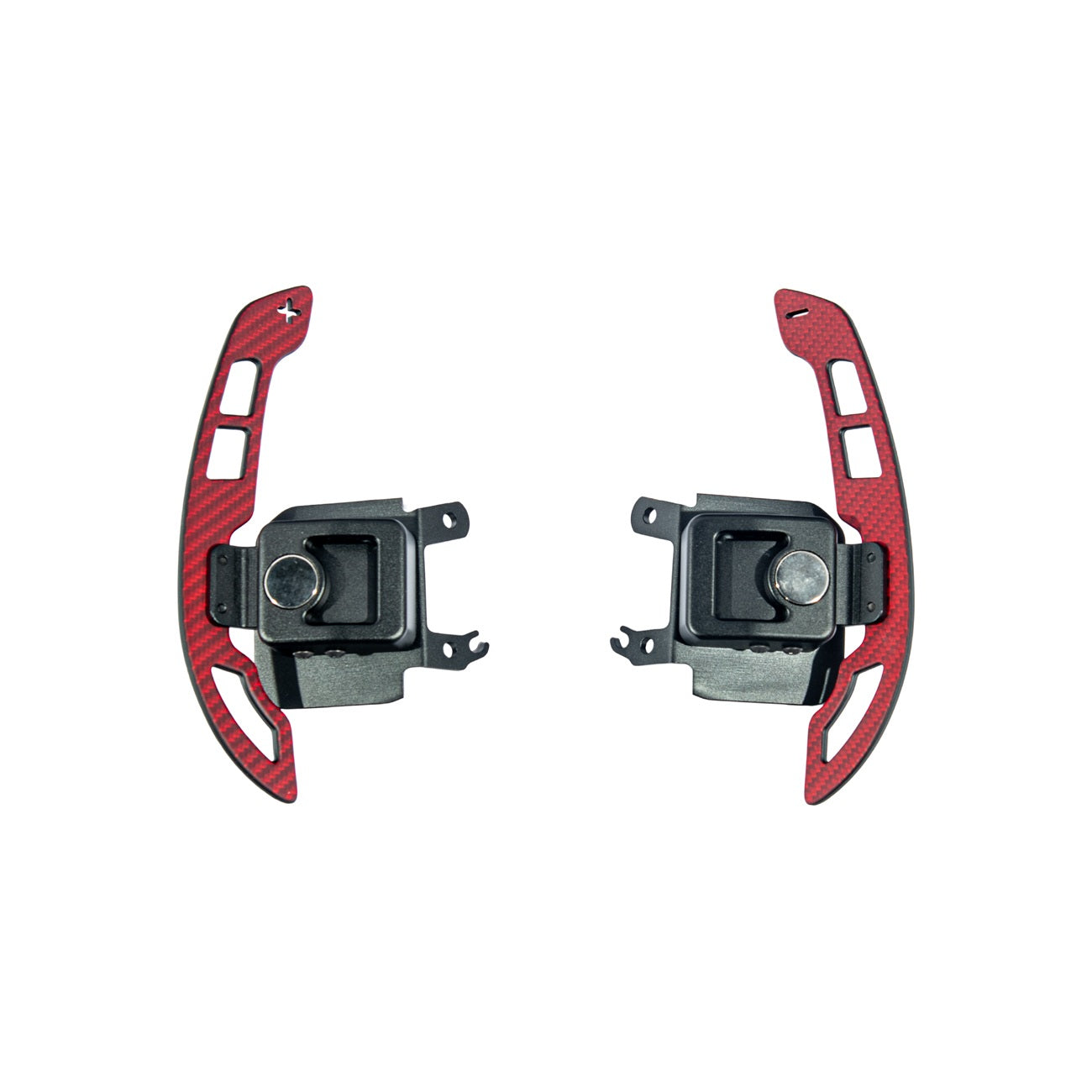 EOS C8 Corvette Carbon Fiber Steering Wheel Magnetic Paddle - Red Carbon Fiber