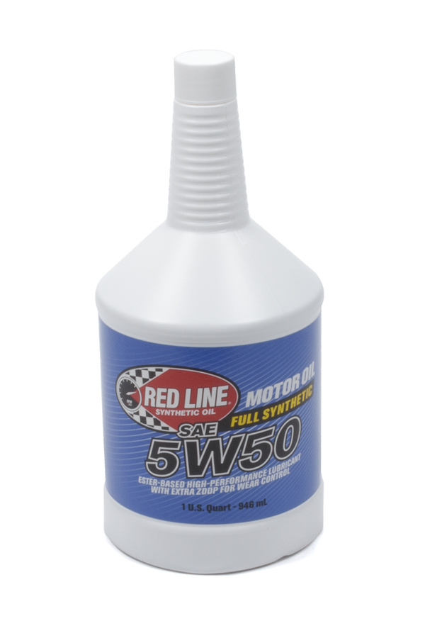 REDLINE OIL Motor Oil High Performance High Zinc 5W50 Synthetic 1 qt Bottle Each