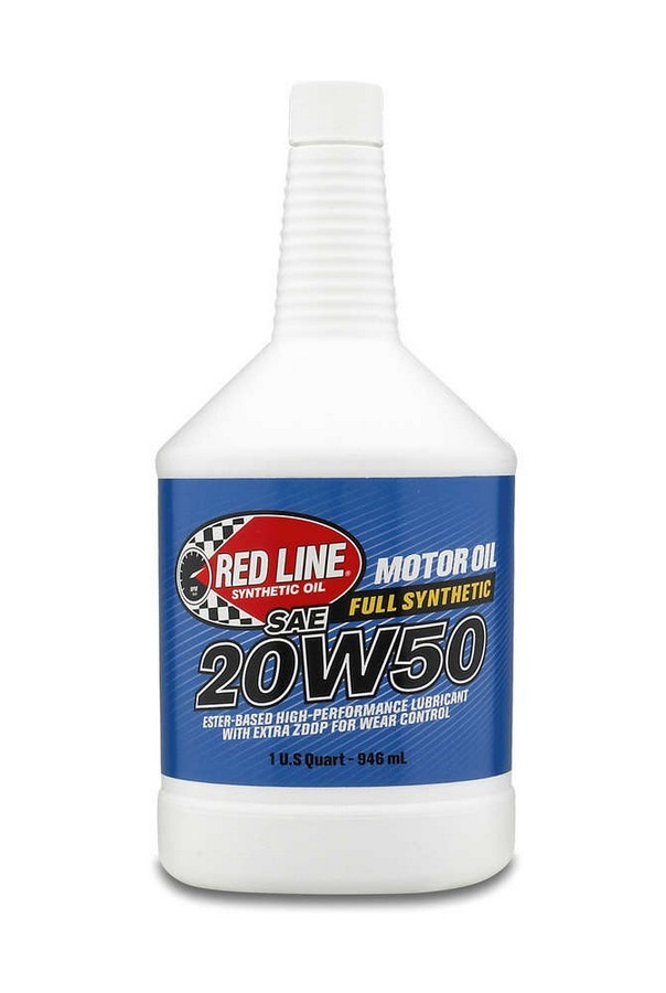 REDLINE OIL Motor Oil High Performance High Zinc 20W50 Synthetic 1 qt Bottle Eac