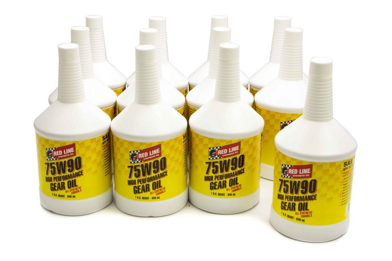 REDLINE OIL Gear Oil 75W90 Limited Slip Additive Synthetic 1 qt Bottle Set of 12