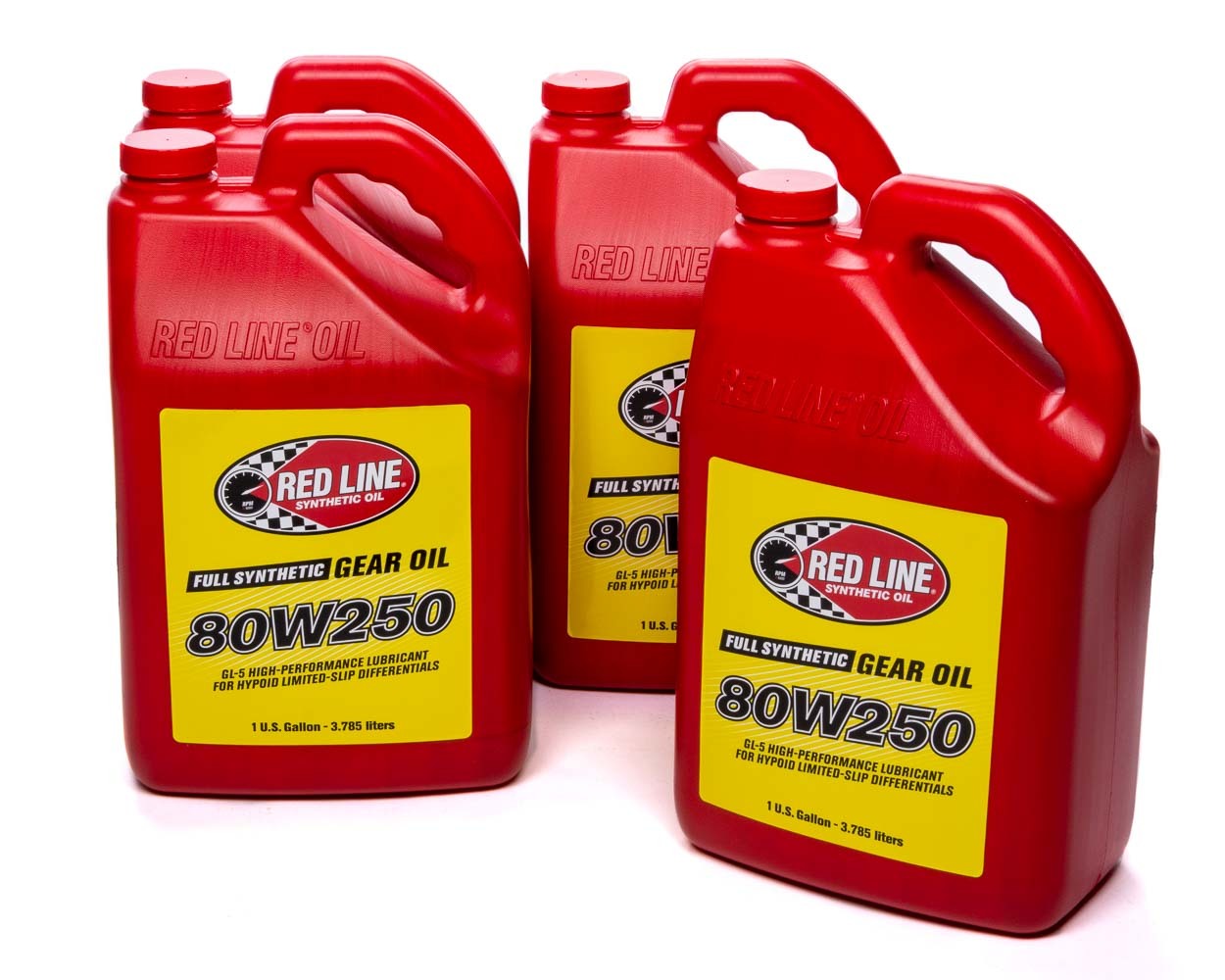 REDLINE OIL Gear Oil High Performance GL-5 80W250 Synthetic 1 gal Jug Set of 4