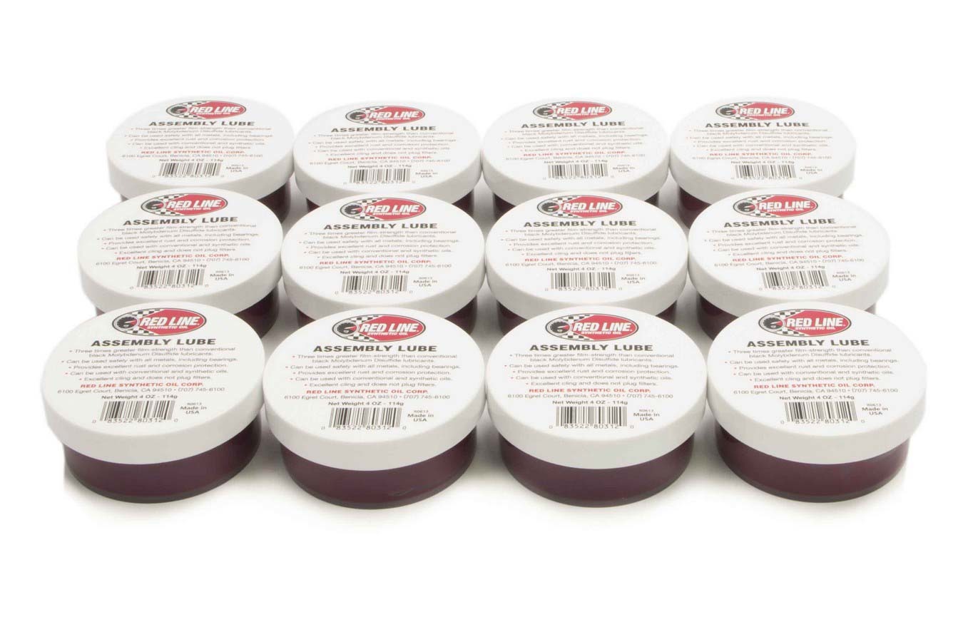 REDLINE OIL Assembly Lubricant Synthetic 4.00 oz Tub Set of 12