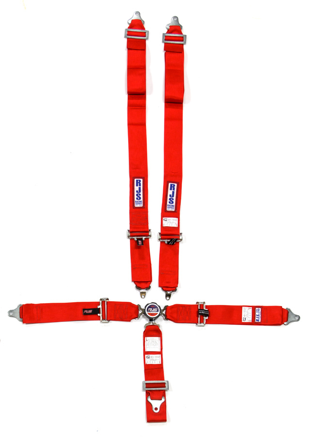 RJS, 5 Point Harness System Quick Release Red Individual Wrap 3in Sub Belt