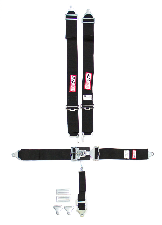 RJS, 5-Point Harness System Black Individual Bolt in Mount 2in Sub Belt
