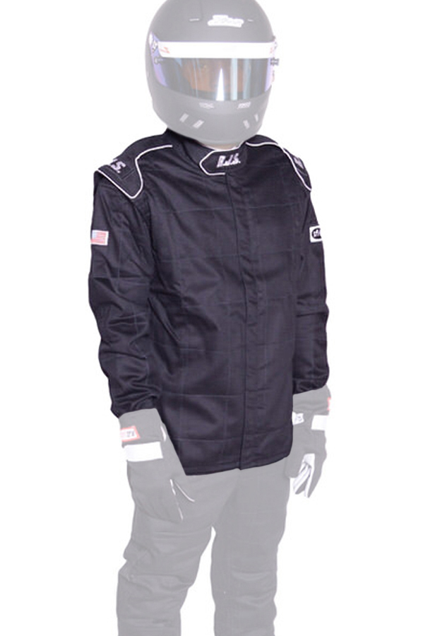 RJS, Racing Jacket Black Small SFI-3-2A/5 Fire Retardant Cotton